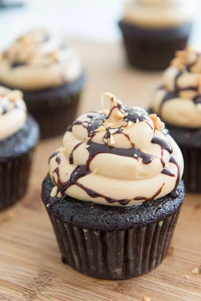 Chocolate Peanut Butter Filled Cupcakes
