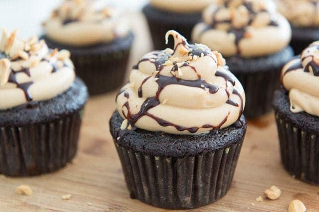 Chocolate Peanut Butter Filled Cupcakes
