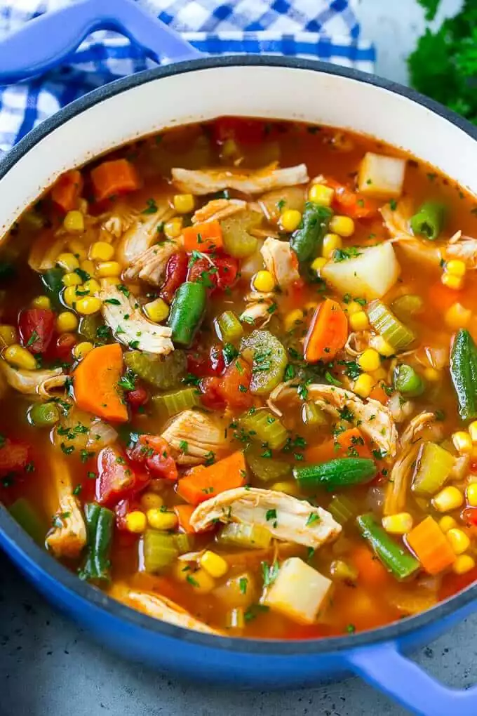 Chicken Soup With Beans And Vegetables