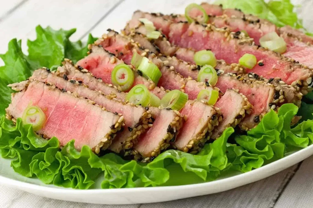 Sesame Crusted Tuna Steaks With Ginger-Soy Sauce
