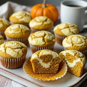 Pumpkin Cream Cheese Swirl Muffins