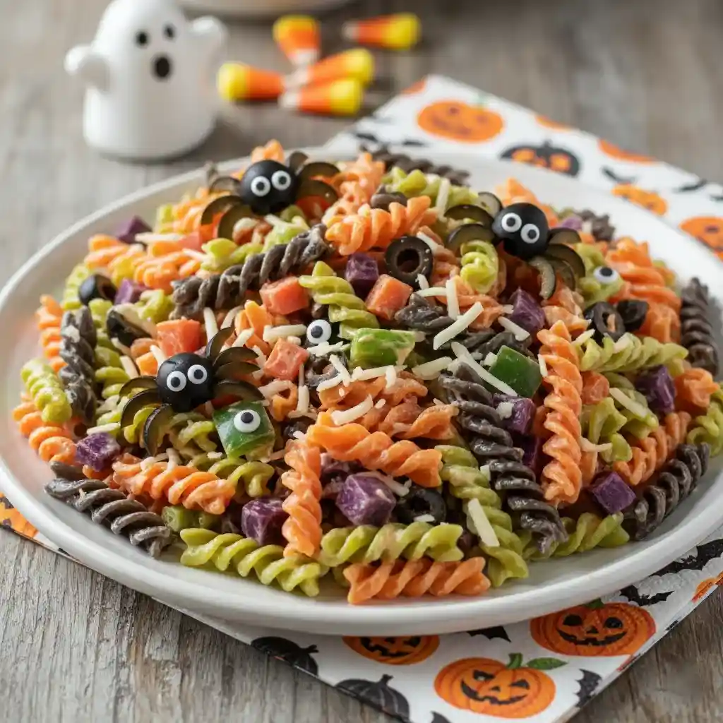 Halloween pasta salad