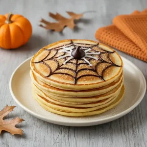 Halloween Spiderweb Pancakes