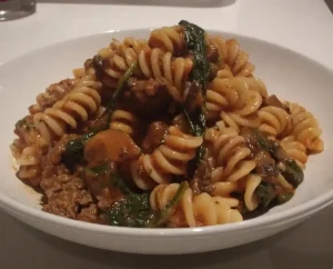 Ground Beef Spinach Mushroom Pasta