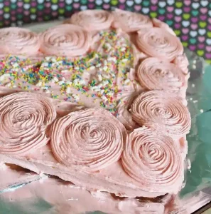 Pink Heart Shaped Cake