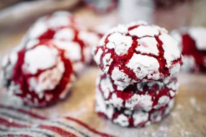 Red Velvet Crinkle Cookies