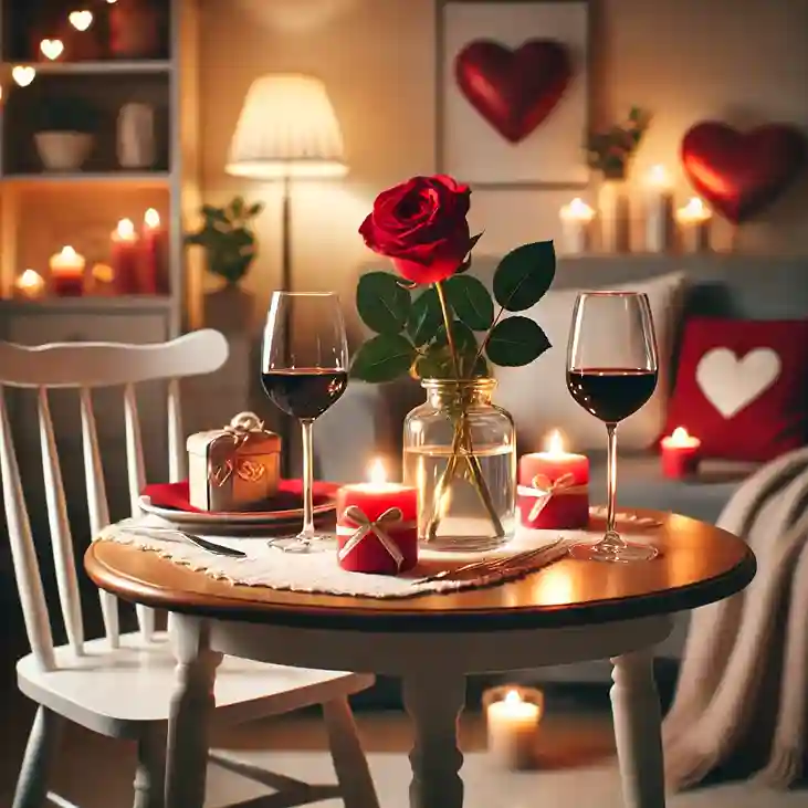 romantic Valentine’s dinner at home