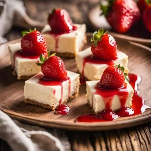 No Bake Strawberry Cheesecake Bites