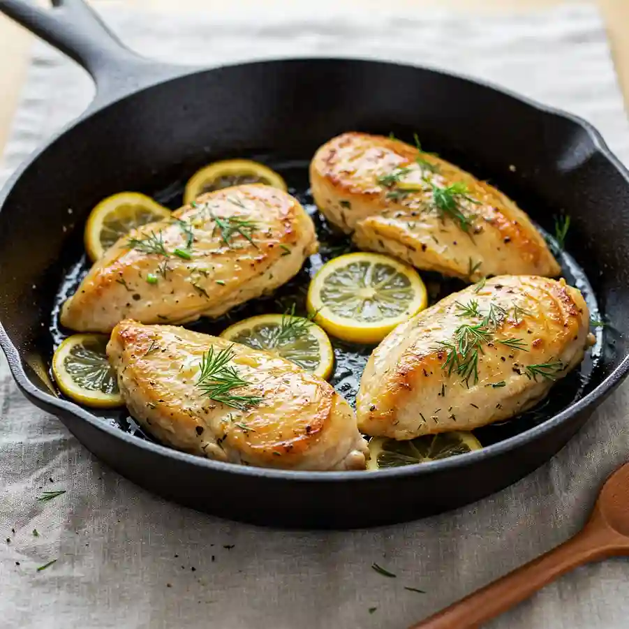 Skillet Lemon Herb Chicken Breasts