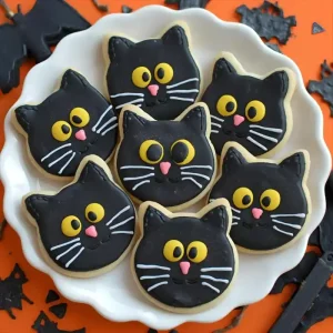 Halloween Black Cat Cookies