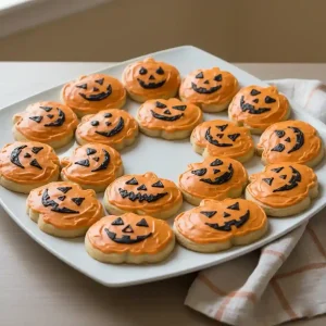 Halloween Pumpkin Face Cookies