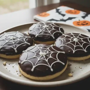 Halloween Spiderweb Cookies