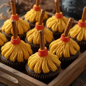 Halloween Witch’s Broom Cupcakes