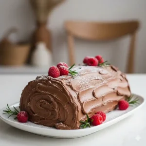 Chocolate Yule Log Cake