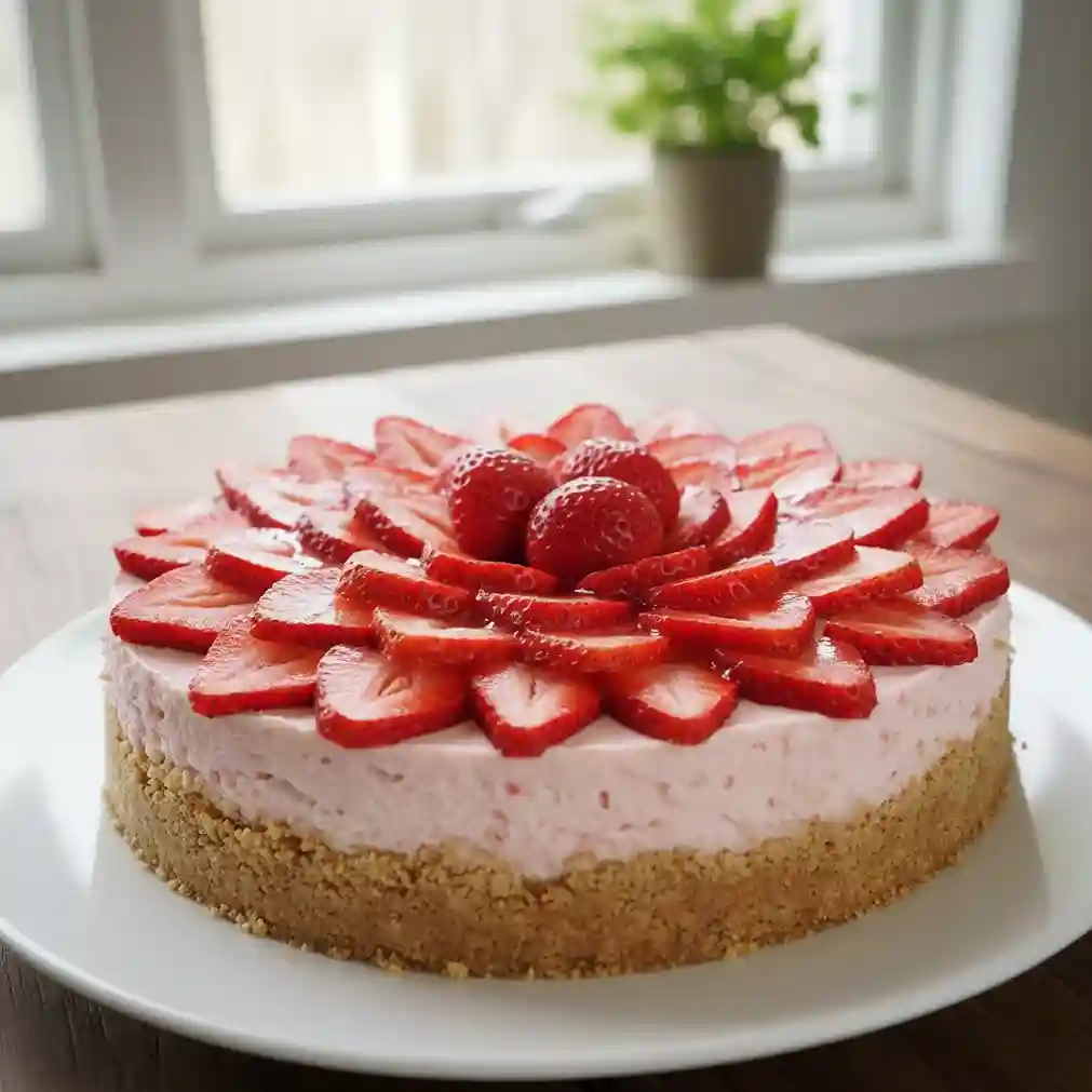 No Bake Strawberry Cheesecake
