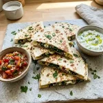 Mediterranean Quesadilla with Spinach and Feta
