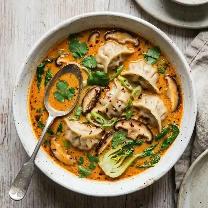 Red Thai Dumpling Soup