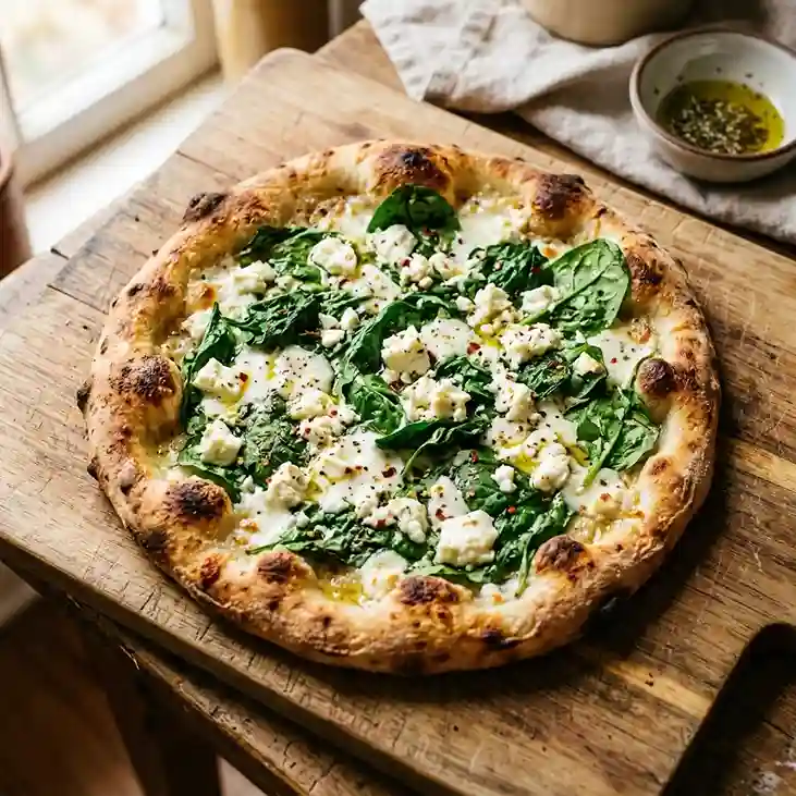 Spinach And Feta Flatbread Pizza