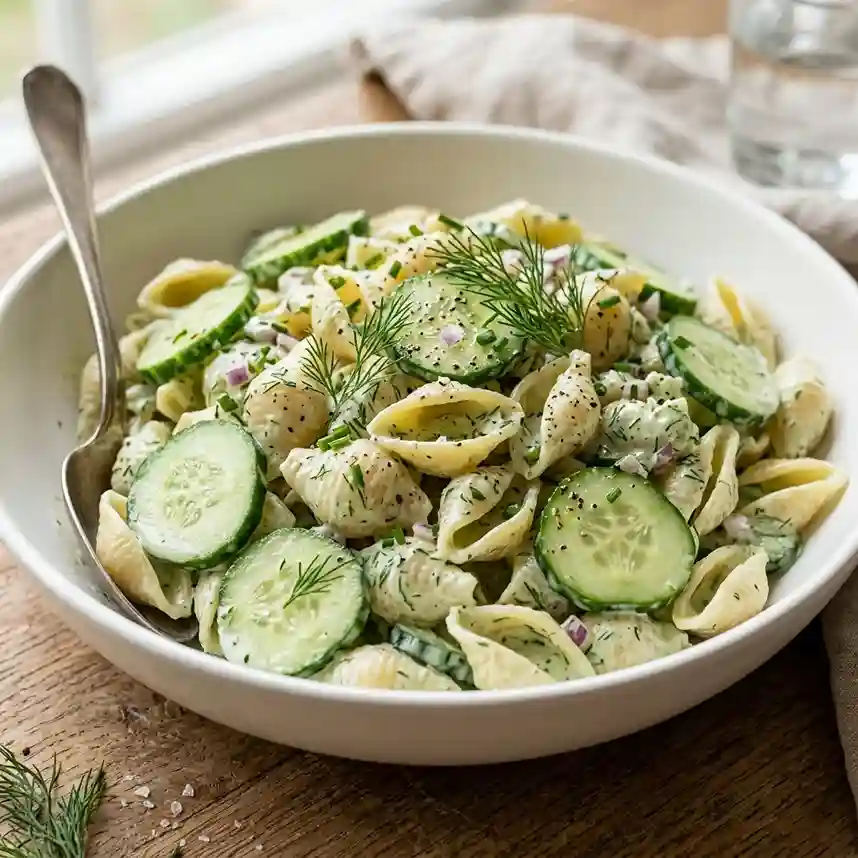 Creamy Cucumber Pasta Salad