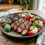 Grilled Flank Steak Caprese with Balsamic Dressing